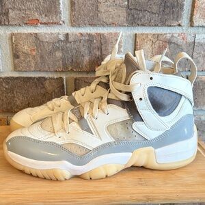 Jordan High-Top Sneakers in Cream and Gray